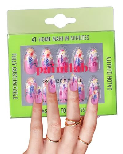 PaintLab Press On Nails - 24 Piece Fake Nails with Glue, Nail File, Prep Pad & Cuticle Stick | Non Toxic & Cruelty Free | Long Lasting & Complete Glue On Nails for Women & Girls (Capri) | Amazon (US)