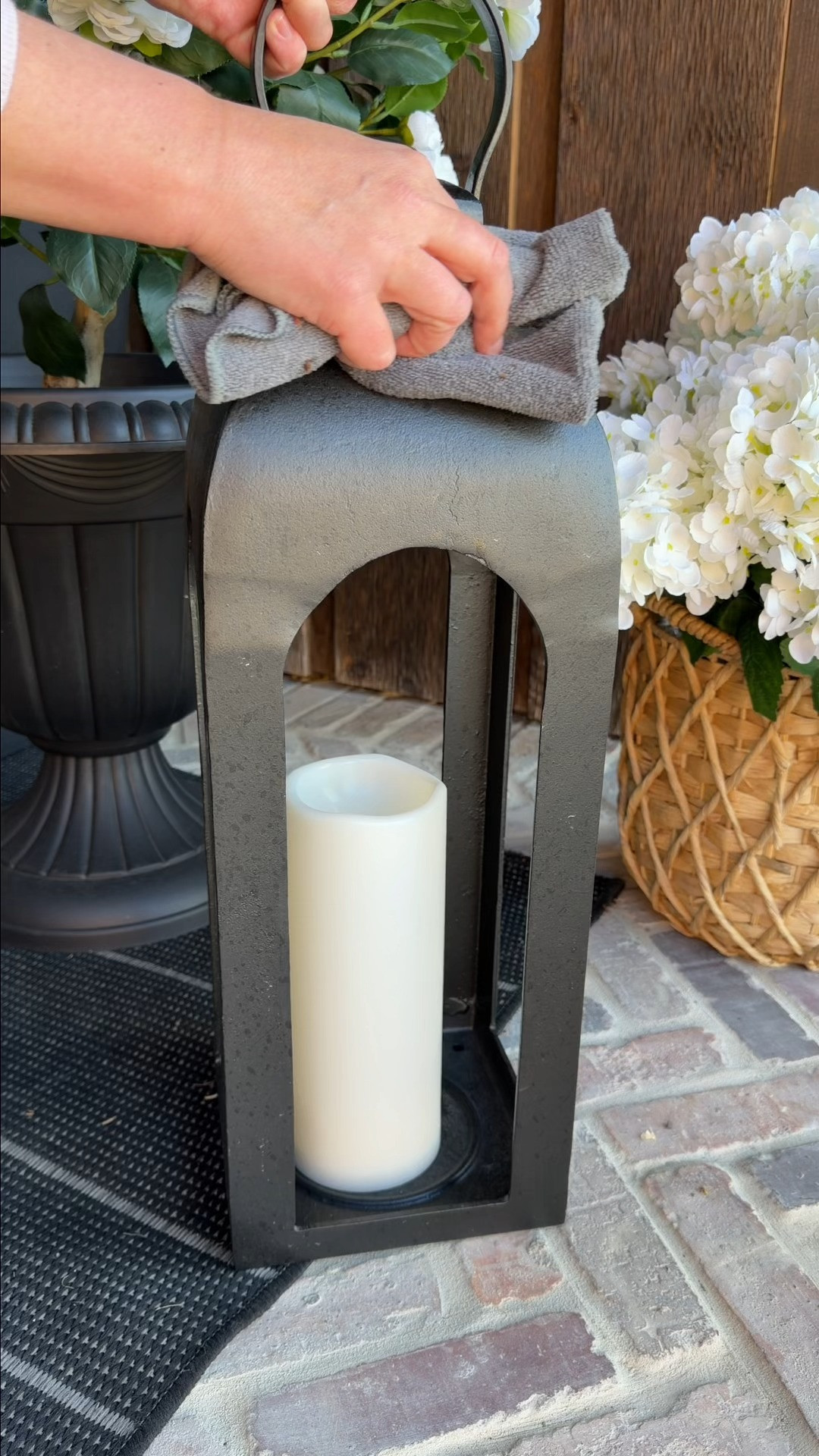 I bought this tire polish for our outdoor furniture and somehow discovered it works wonders on black metal too. I used it on our lanterns and couldn't believe the difference. It brought the color back, made them look almost new again, and took all of five minutes.

One of my favorite accidental discoveries lately. 

 #LTKstorytime #LTKvlog #LTKHome