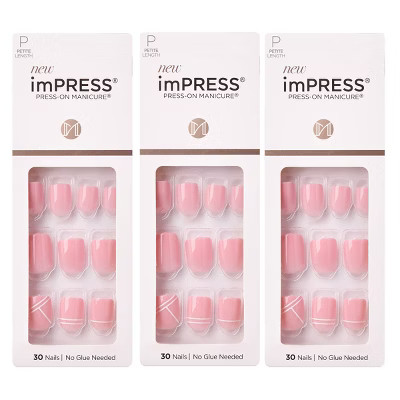 Kiss imPRESS Press-On Manicure Petite Fake Nails - Timeless Day - 3pk - 90ct | Target