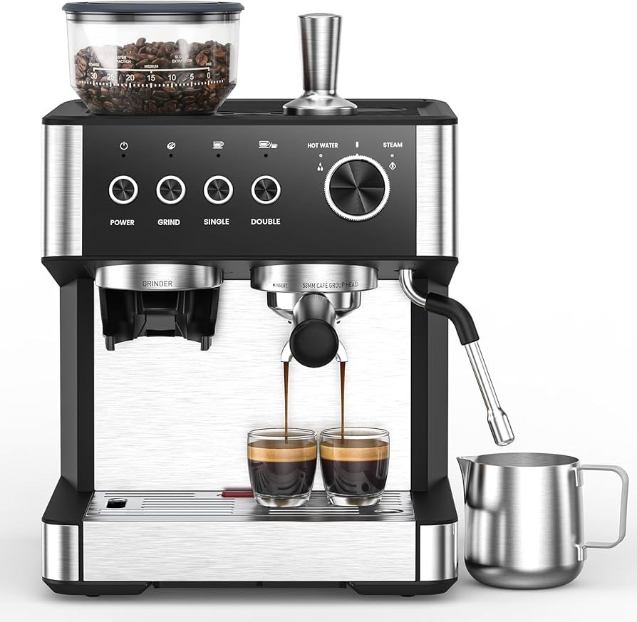 (2026 Upgrade) Espresso Machine with Grinder, Expresso Coffee Machines with Built-in Anti-Clog Co... | Amazon (US)