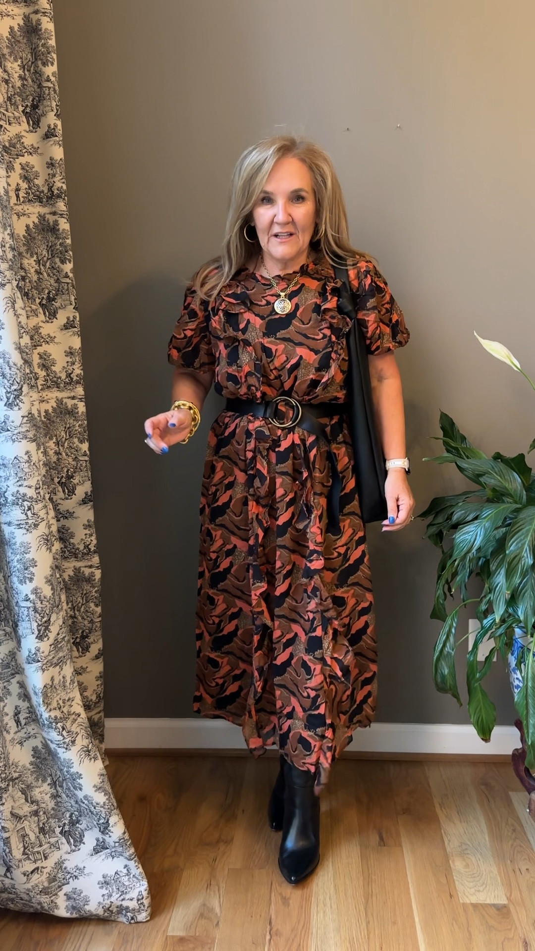 Oh em geee. This dress. I actually love it with the chunky leather belt, but you can also wear it with the self tie. 

Wearing a large. 

Boots, size up 1/2  

#LTKSeasonal #LTKOver40 #LTKSaleAlert