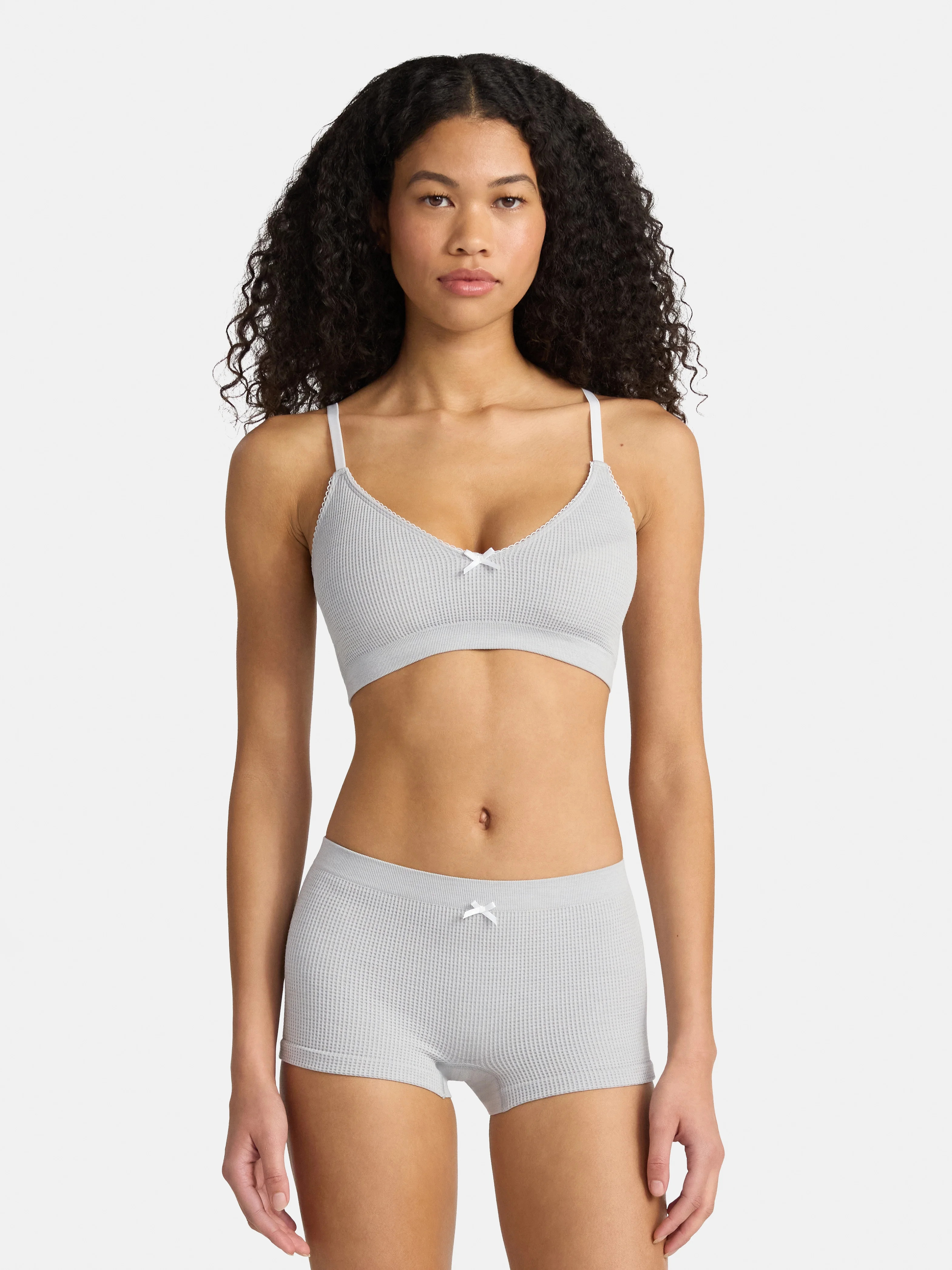 No Boundaries Seamless Triangle Bralette & Boyshort Set, 2-Piece, Women's XS-XXXL | Walmart (US)