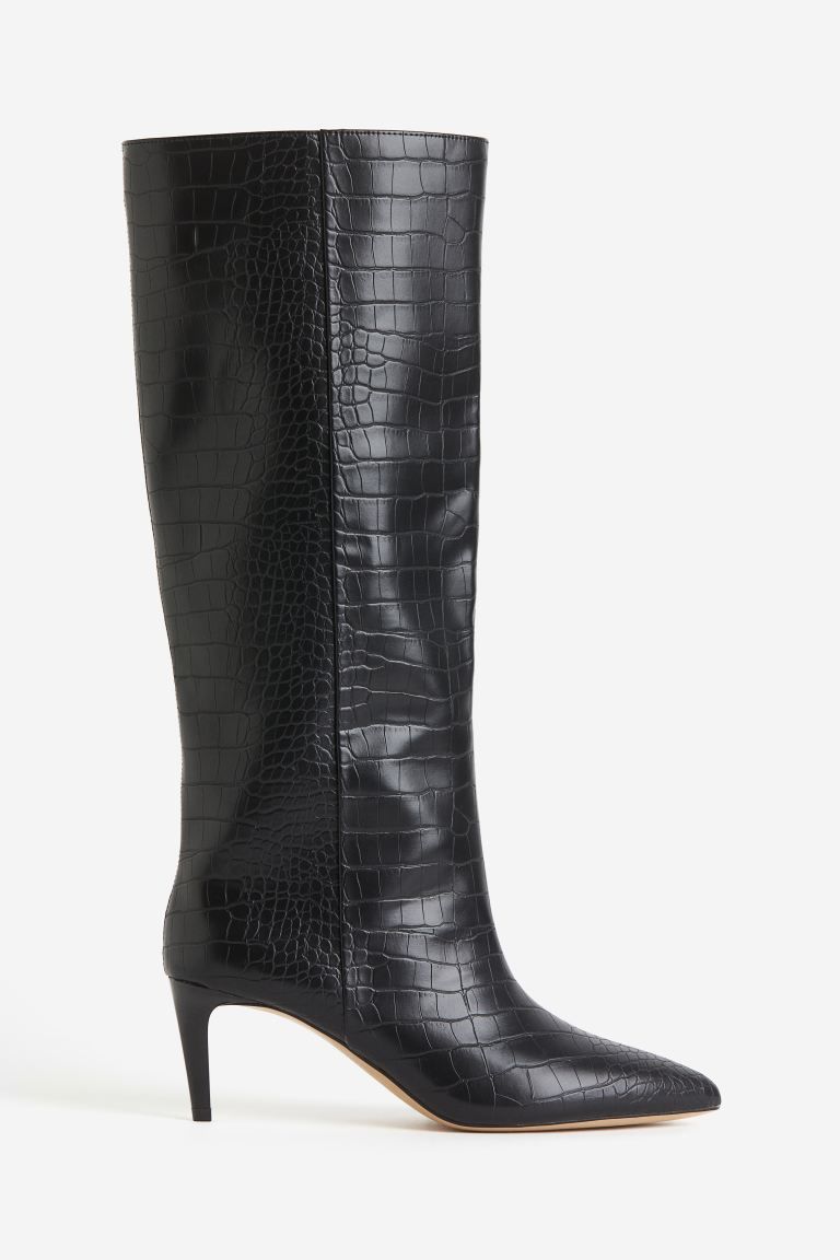 Knee-high Heeled Boots - Black - Ladies | H&M US | H&M (US + CA)