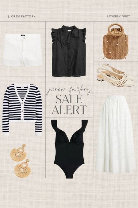 Loverly Grey J. Crew Factory sale alert! The eyelet detail skirt and ruffle shoulder swimsuit are perfect for resort wear. 

#LTKstyletip #LTKSeasonal #LTKsalealert