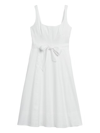 Linen-Cotton Square-Neck Dress | Banana Republic (US)