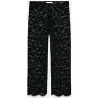 Zara - Lace Capri Leggings - Black - L - Woman | Zara US