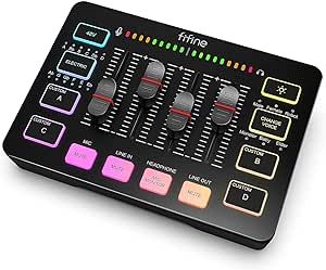 FIFINE Gaming Audio Mixer, Streaming RGB PC Mixer with XLR Microphone Interface, Individual Contr... | Amazon (US)