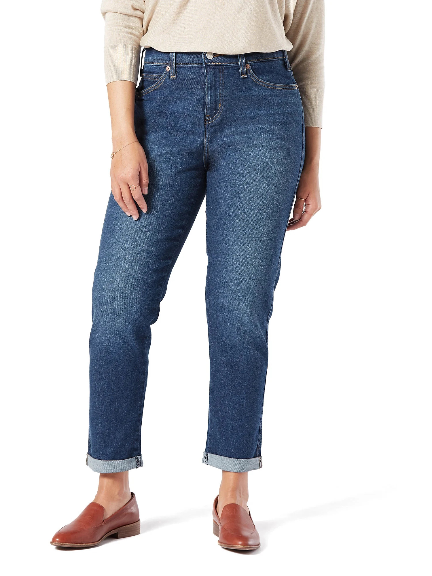 Signature by Levi Strauss & Co.™ Women's Mid Rise Slim Fit Boyfriend Jeans - Walmart.com | Walmart (US)
