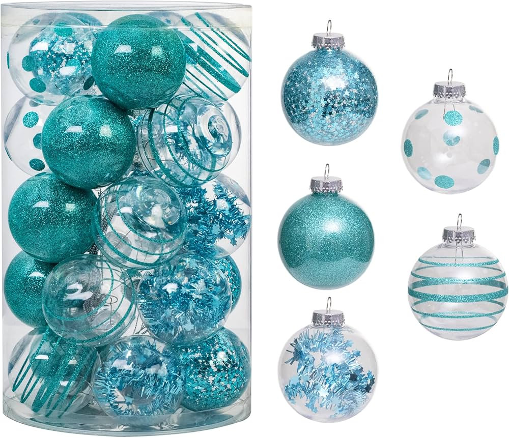 Amazon.com: 25PCS-2.63(67MM) Christmas PET Ball Ornaments Set,Clear Plastic Shatterproof Xmas Tre... | Amazon (US)