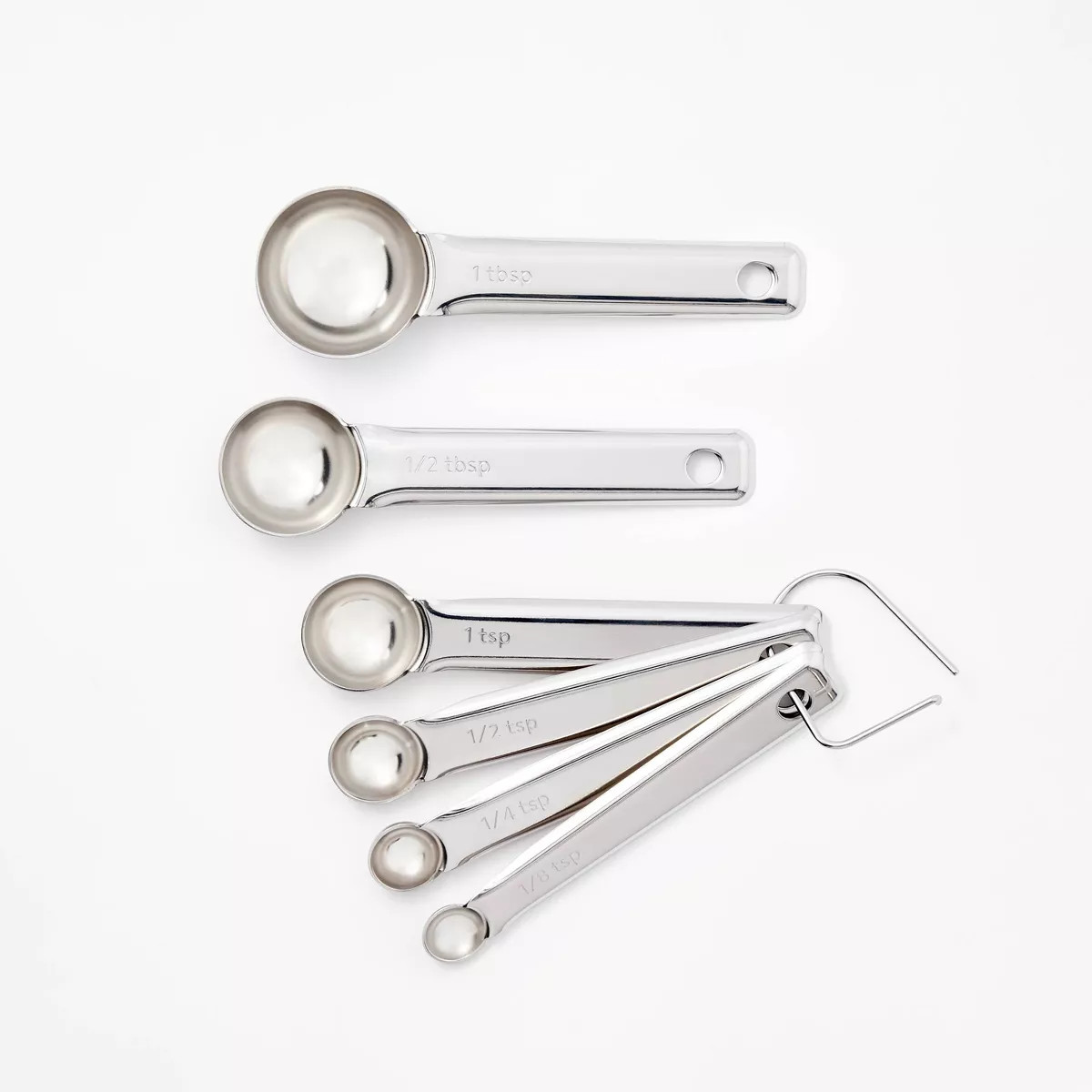 6pc Stainless Steel Measuring Spoons Silver - Figmint™: Dishwasher-Safe, Includes Teaspoon & Ta... | Target