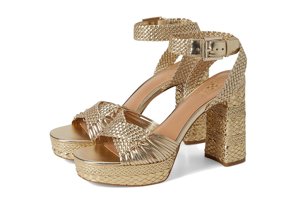 Vince Camuto Pessa Woven Platform Sandals Women's Sandals Egyptian Gold : 7.5 M, Synthetic | Zappos