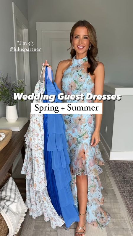 Spring wedding guest in XS. Summer wedding guest. Party dress. Garden wedding. Floral dress. Cocktail dress. Tiered dress. Baby shower dress. Wedding shower dress. Heels are TTS. Code LISA20 on first time purchases. 

*Wearing XS in each. 

#LTKWedding #LTKParties #LTKTravel