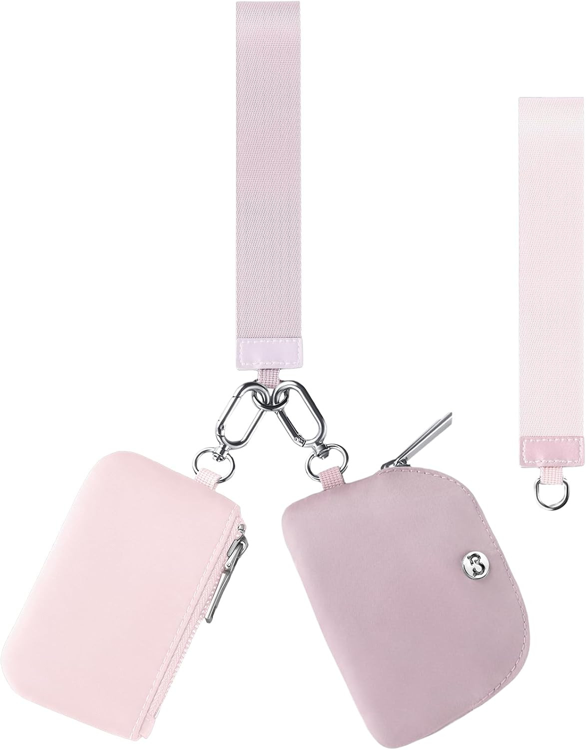 Mini Zip Around Dual Pouch Wristlet With 2 Straps Wristlet Keychain Wallet for Women Coin Purse Small Cute for Teen Girl | Amazon (US)