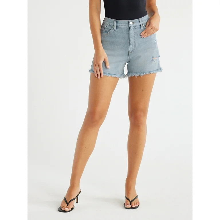 Sofia Jeans Women's Chi Shortie High Rise Fray Hem Shorts, 3.5" Inseam, Sizes 00-46 | Walmart (US)