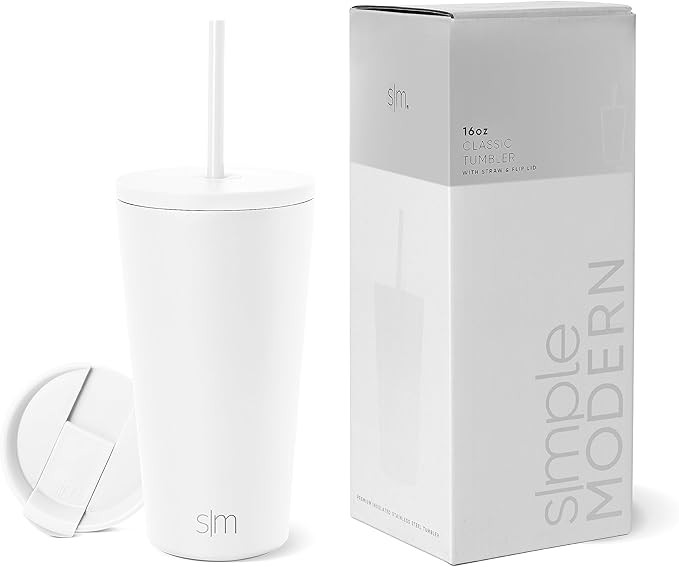 Simple Modern Insulated Tumbler with Lid and Straw | Iced Coffee Cup Reusable Stainless Steel Wat... | Amazon (US)