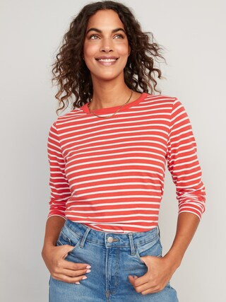 Long-Sleeve EveryWear Striped T-Shirt for Women | Old Navy (US)