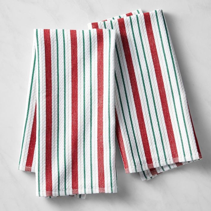 Holiday Stripe Kitchen Towels, Set of 2 | Williams-Sonoma