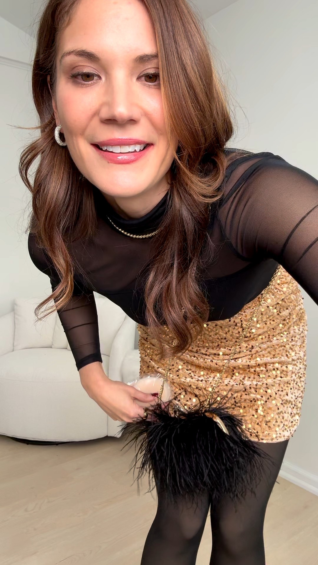 NEW YEARS EVE OUTFIT INSPO!! I am loving this adorable sequin skirt paired with this long sleeve mesh top! Paired my favorite fleece lined tights with it for more warmth!

New Years outfits, fleece lined tights, feather purse, mesh top, sequin skirt, New Year’s Eve outfit, tall girl approved, gold sequin skirt, Amazon finds, Stang and Co


#LTKSeasonal #LTKHoliday