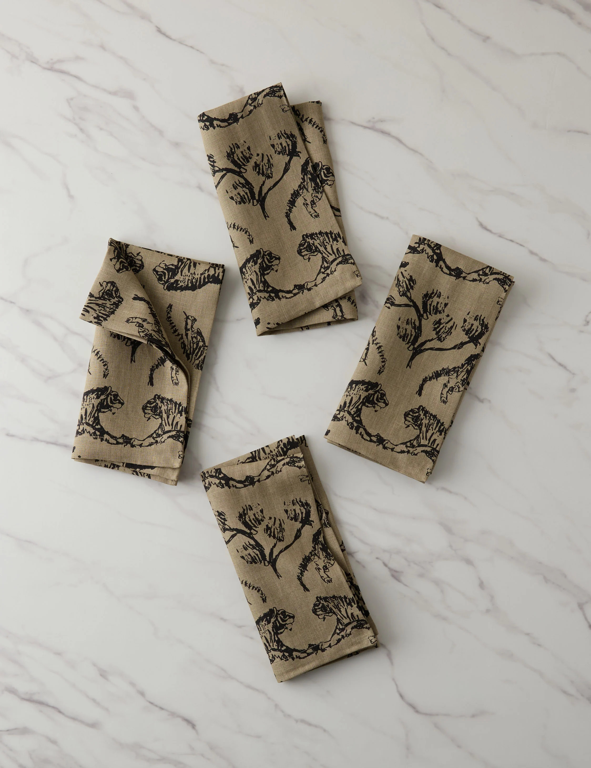 Tiger Linen Napkins (Set of 4) | Lulu and Georgia 