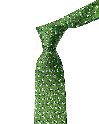 Green Gancini Zebras Silk Tie | Gilt & Gilt City