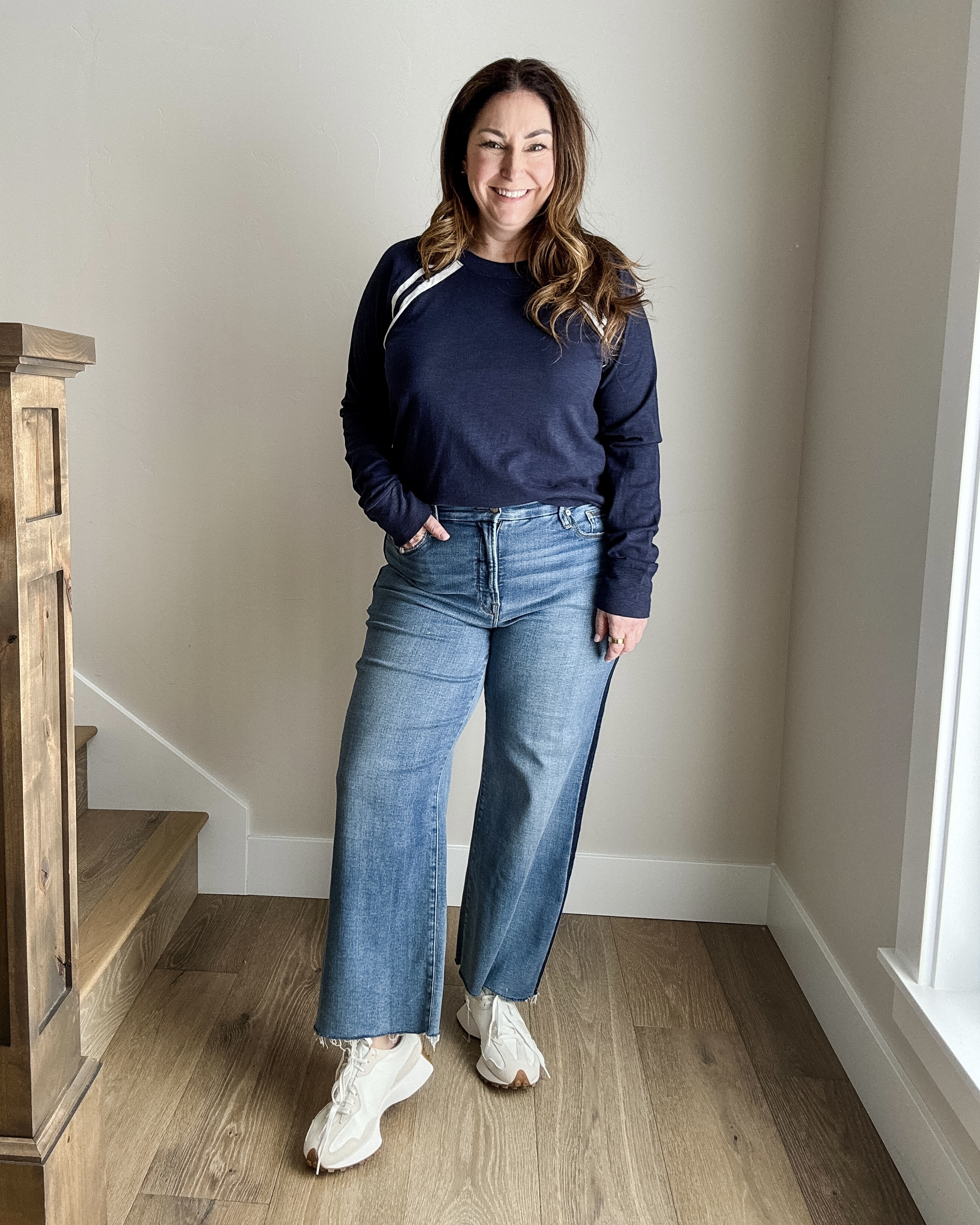 Spring Jeans from @evereveoffical wide leg crop from Good American wearing 14, top tts, L #EverevePartner #EvereveStyle 

 #LTKSeasonal #LTKMidsize #LTKFindsUnder100