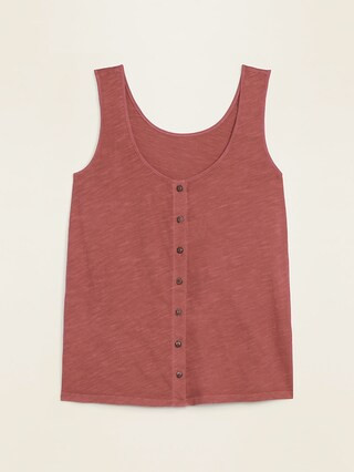 Slub-Knit Button-Front Tank Top for Women | Old Navy (US)