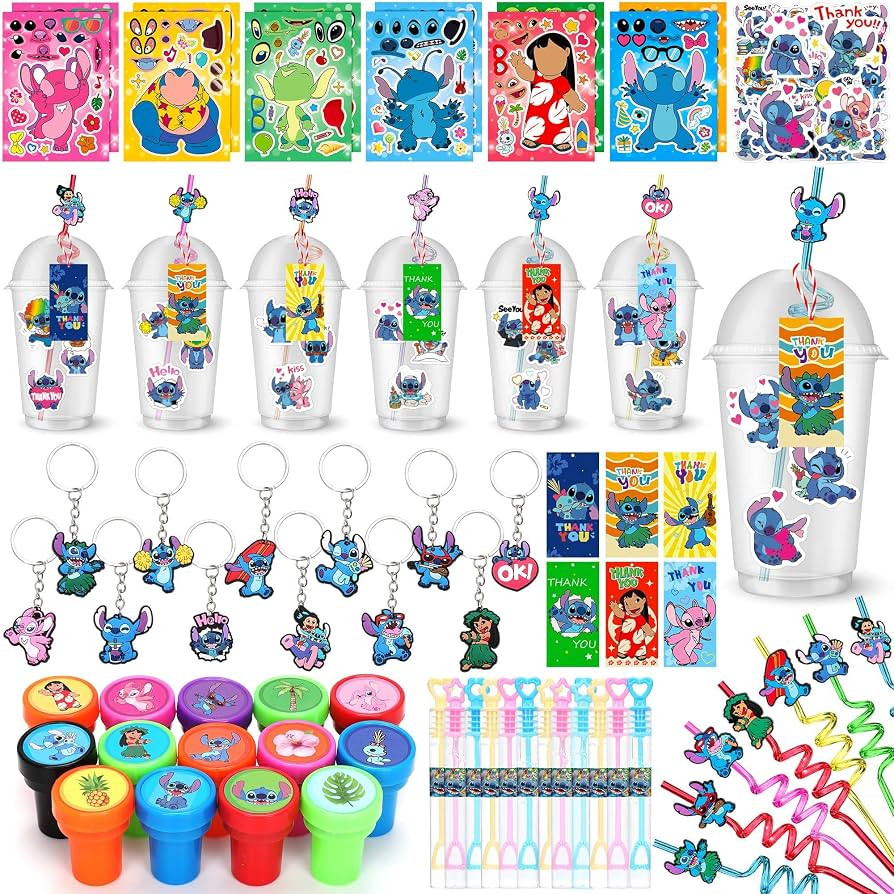 136PCS Cartoon Party Favors for Kids Birthday Party Supplies Reusable Straws Cups Gift Tags Stick... | Amazon (US)