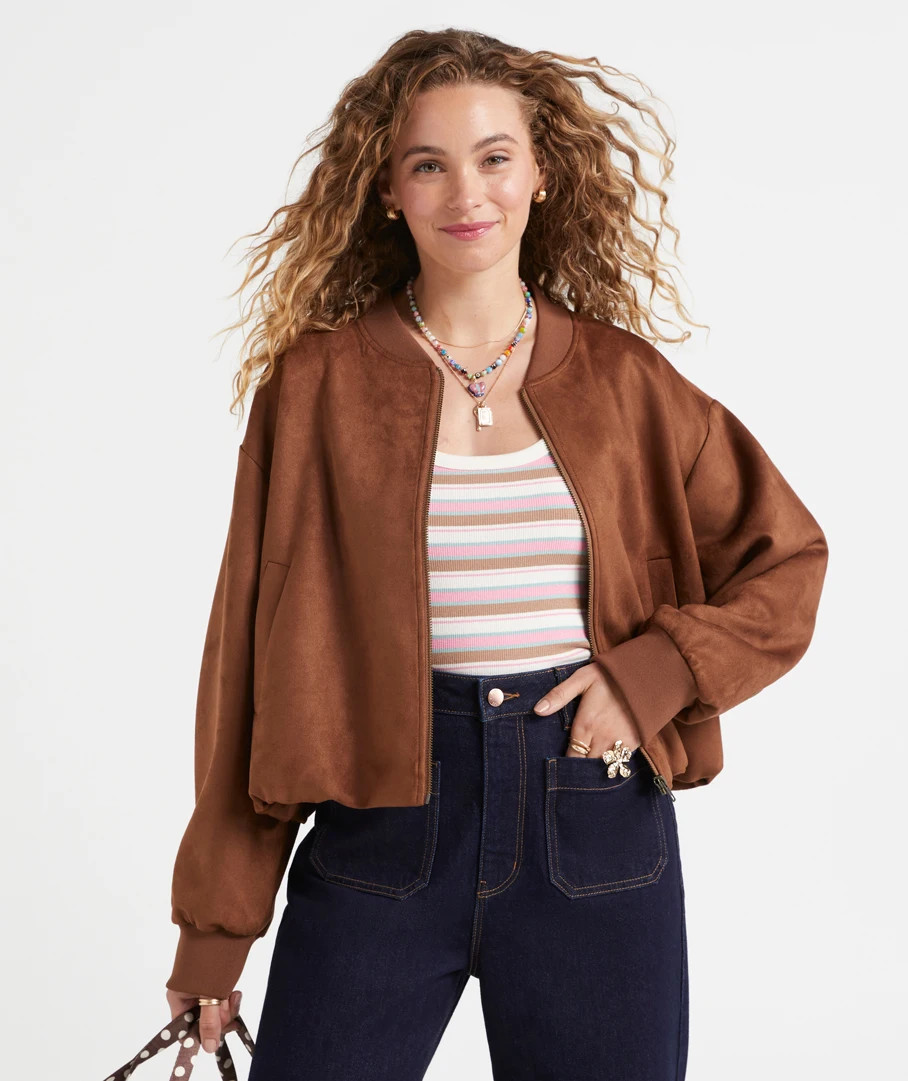 LUXLEY SUEDETTE BOMBER | Sportsgirl