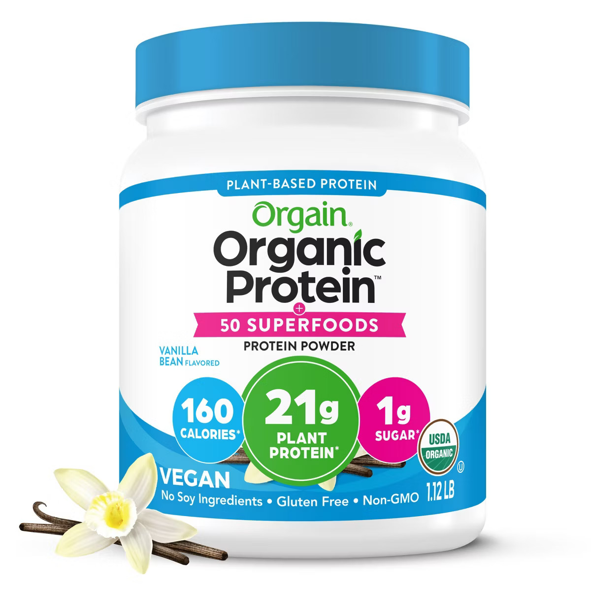 Orgain Organic Vegan Protein & Superfoods Organic Plant Based Powder - Vanilla - 18oz | Target