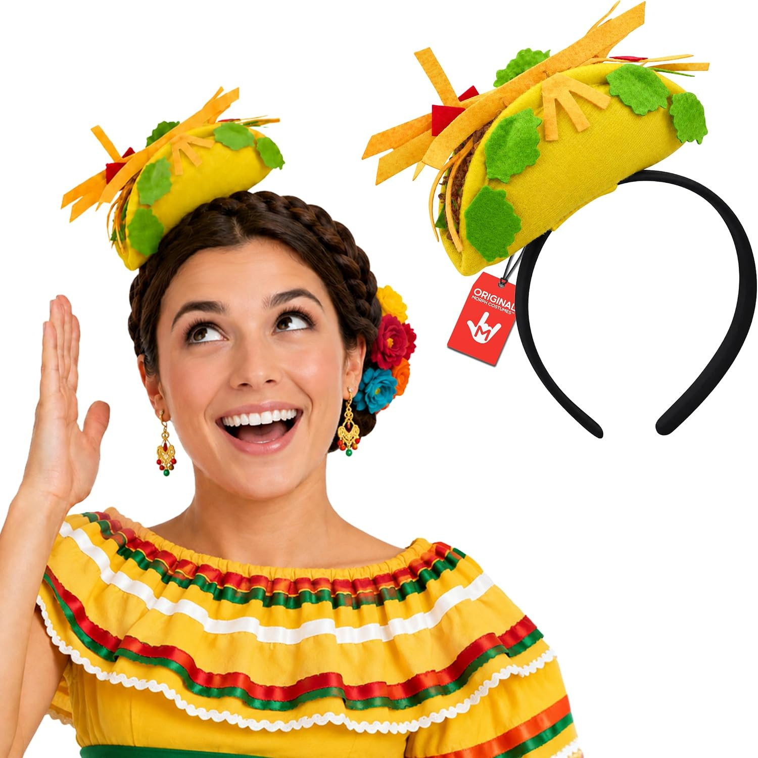 Nicky Bigs Novelties Taco Hat Headband, Yellow Novelty Costume Accessory | Amazon (US)