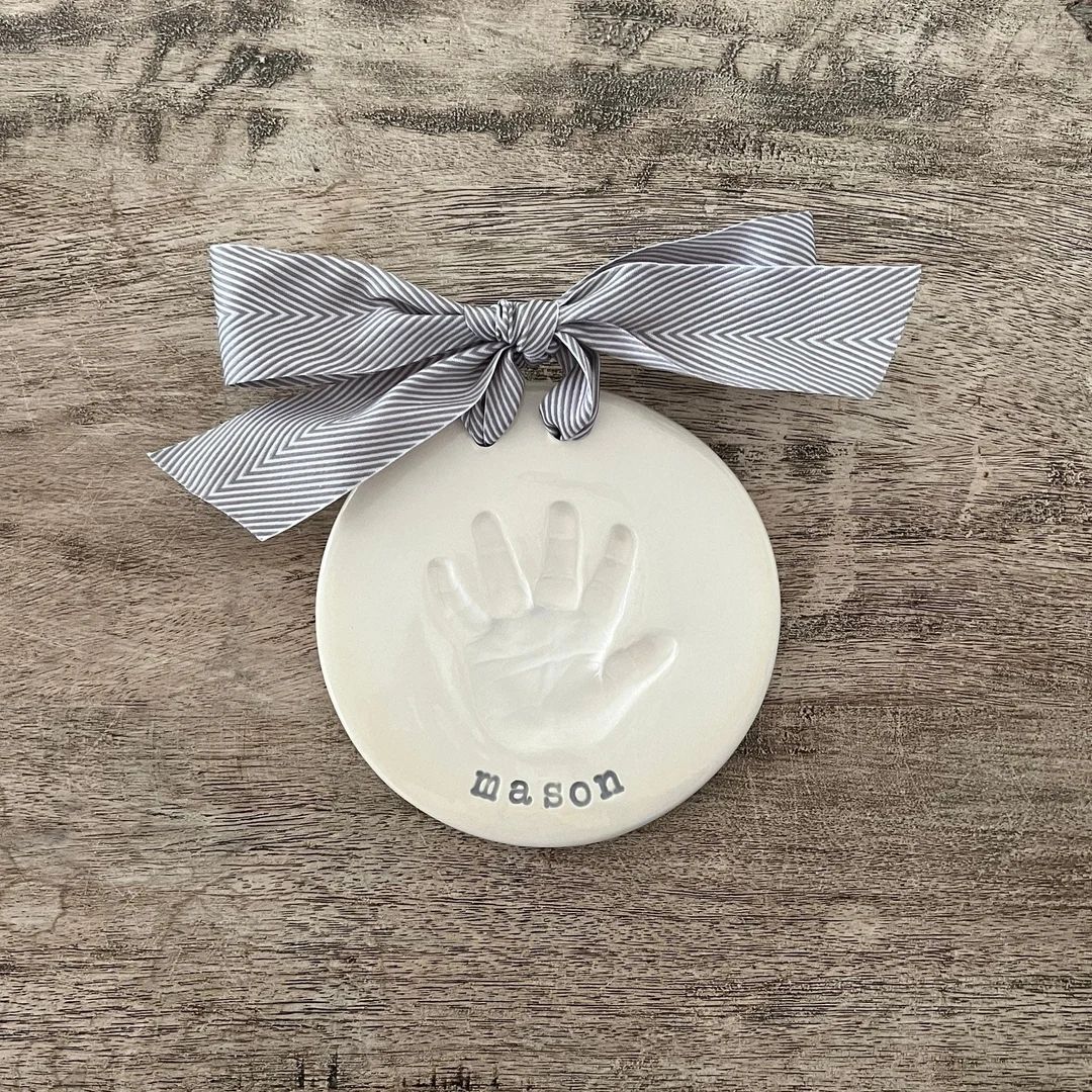 Custom Ceramic Baby Handprint Keepsake/ Clay Print - Etsy | Etsy (US)