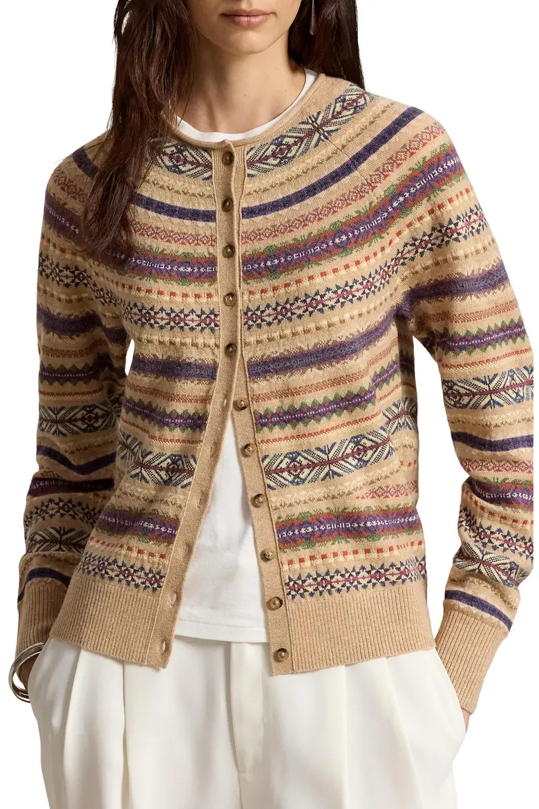 Fair Isle Wool Blend Cardigan (Women) | Nordstrom | Nordstrom