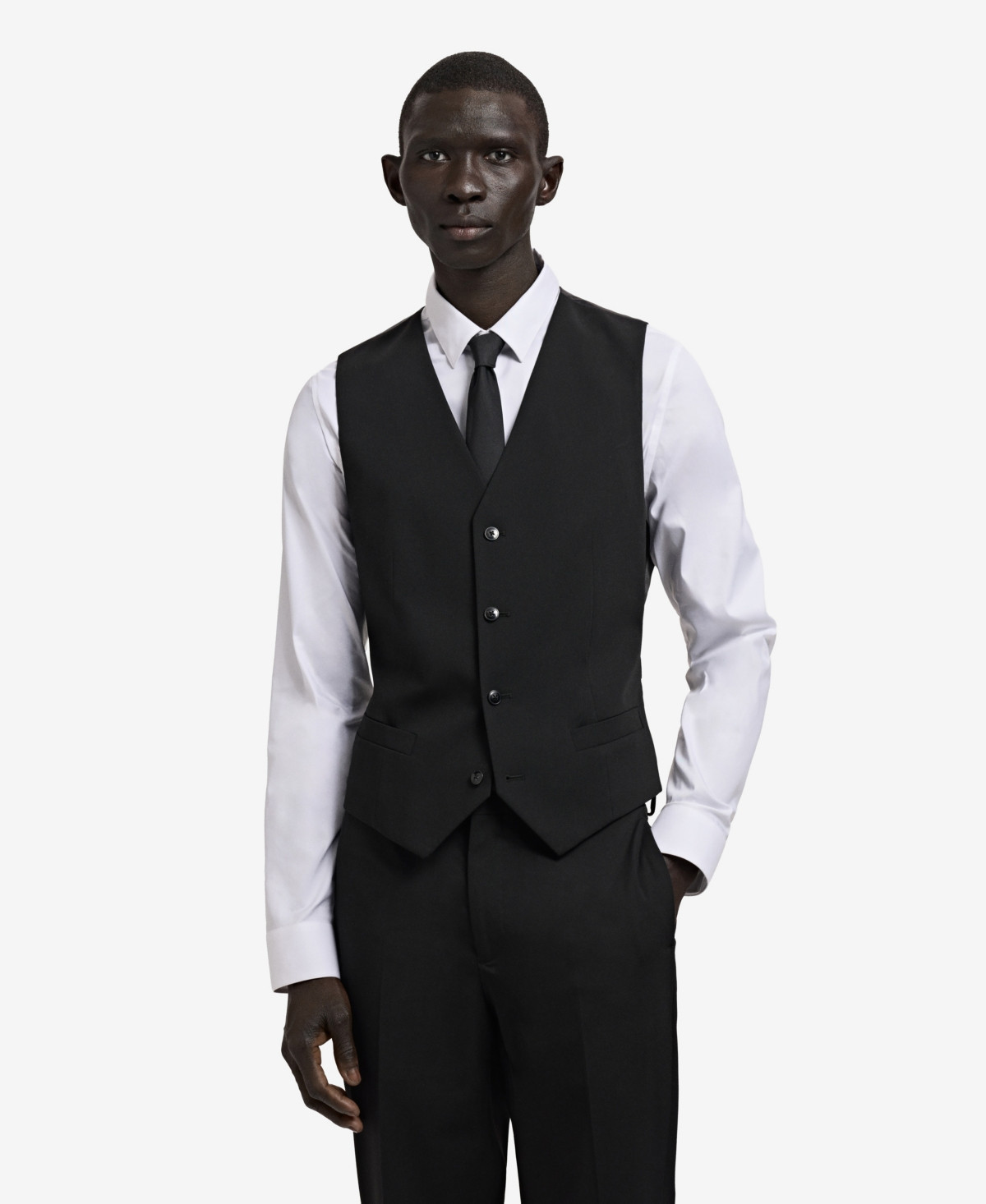 Mango Men's Super Slim-Fit Stretch-Fabric Suit Vest - Black | Macy's
