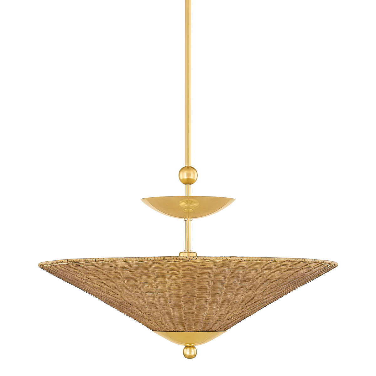 Annie Wicker Rattan Brass Pendant | Mintly Home