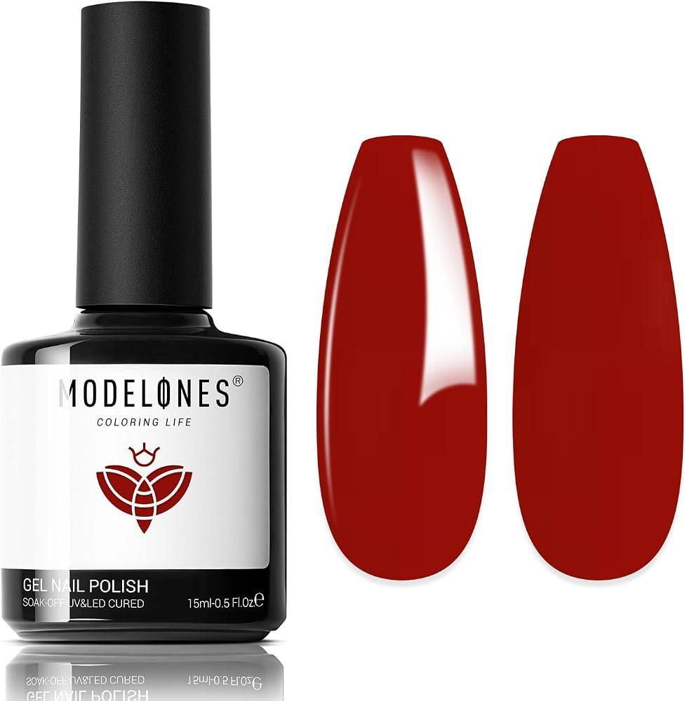 modelones Red Gel Nail Polish, 1Pcs 15 ML Cherry Red Square Wine Red Gel Polish Mother's Day Colo... | Amazon (US)