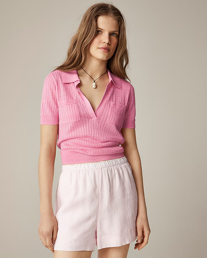 Short-sleeve polo shirt in linen | J. Crew US