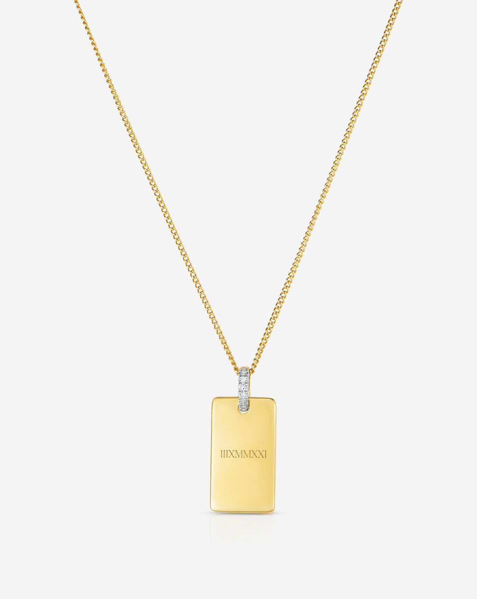 Engravable Rectangle Pendant Necklace | Ring Concierge