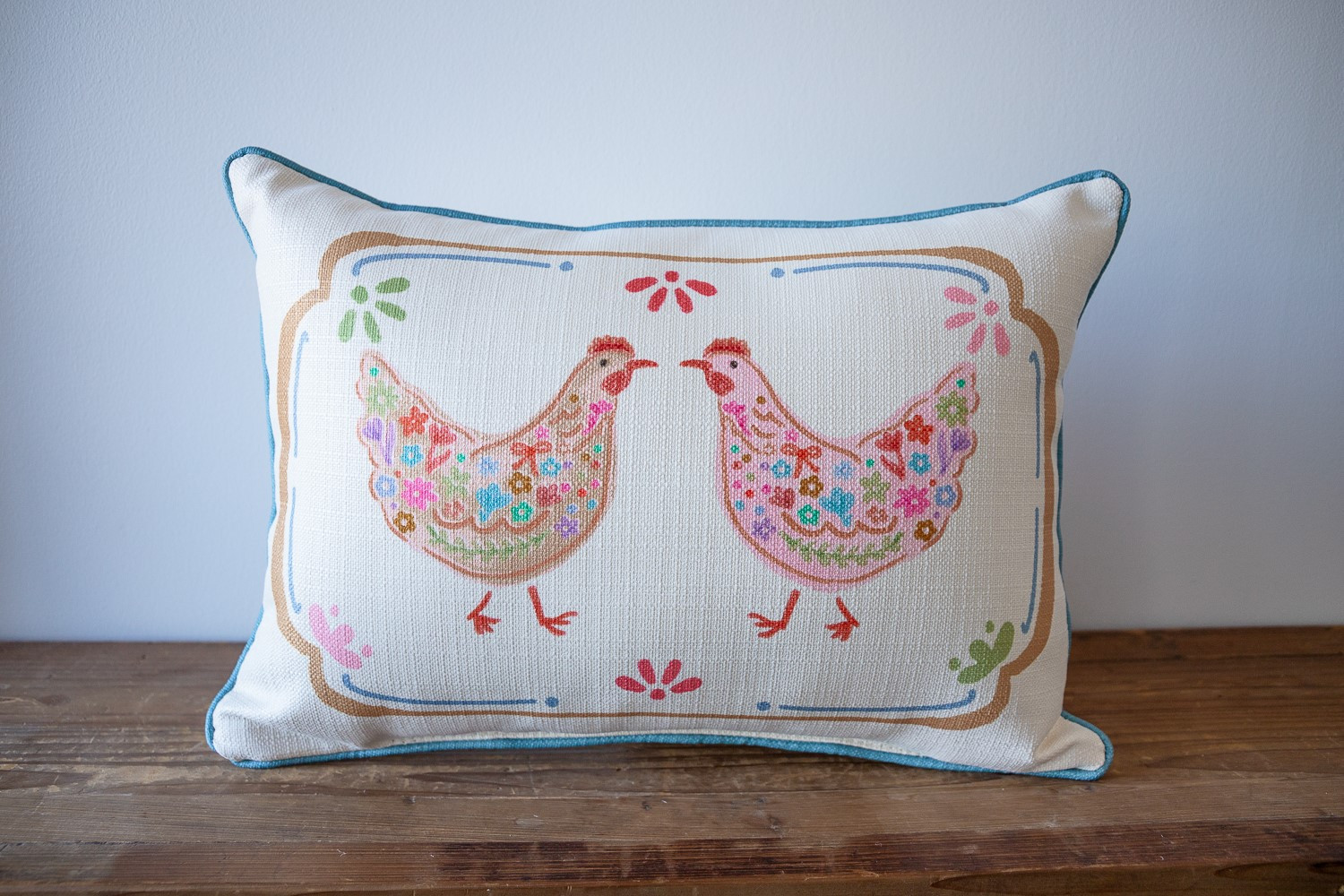 Spring Chicken Frames Pillow | Little Birdie | Little Birdie