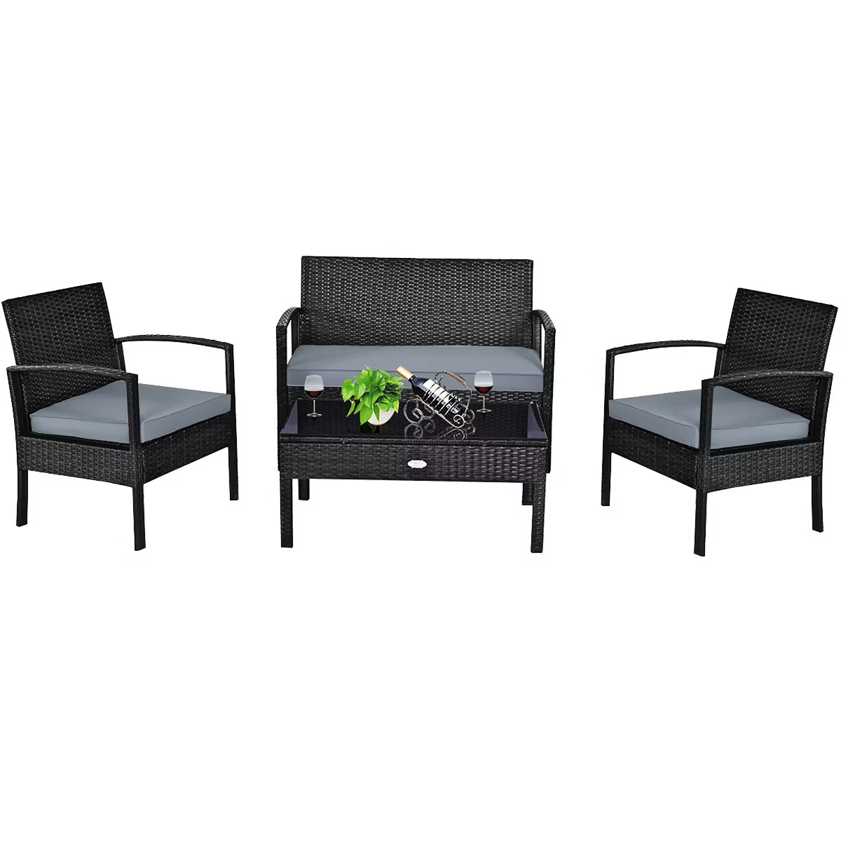 Costway 4PCS Patio Rattan Furniture Set Garden Deck | Target