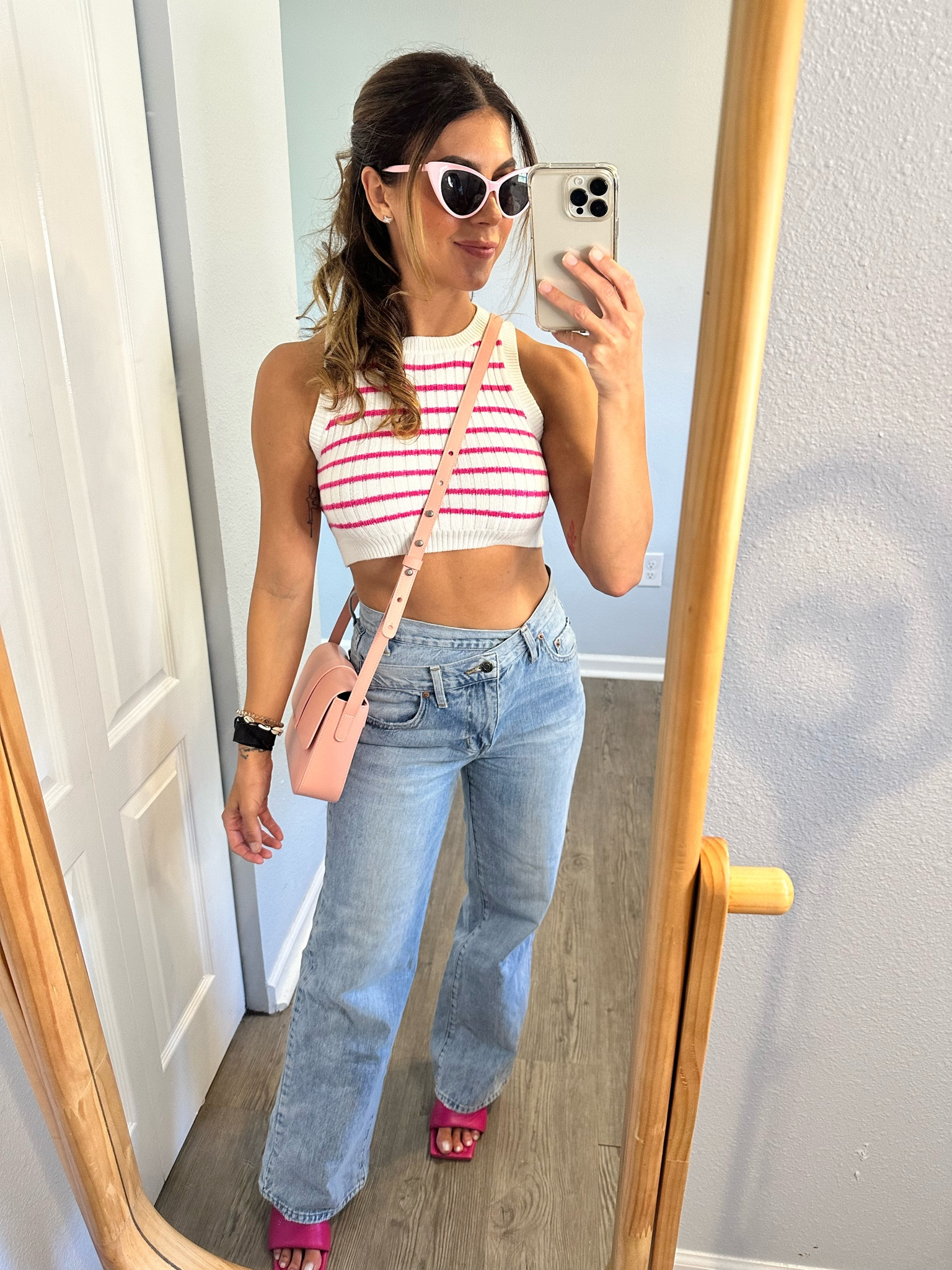 Feeling inspired by Barbie this weekend 💖 this superdown cropped sweater tank is so soft, comfortable, and breathable in this heat! Love it paired with my relaxed cross-waist Pistola jeans 😊

#LTKstyletip #LTKSeasonal #LTKunder100