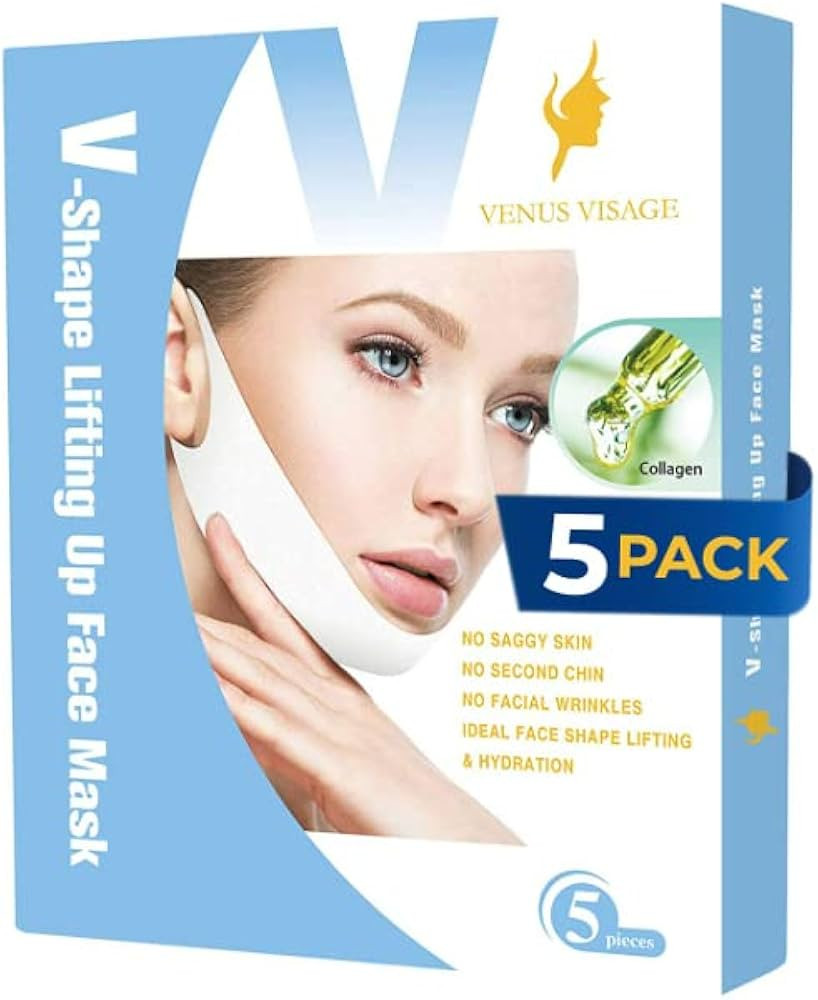 VENUS VISAGE 5 Piece V Line Lifting Mask – Invisible Face Slimming Strap, Chin Up Mask, Face Li... | Amazon (US)