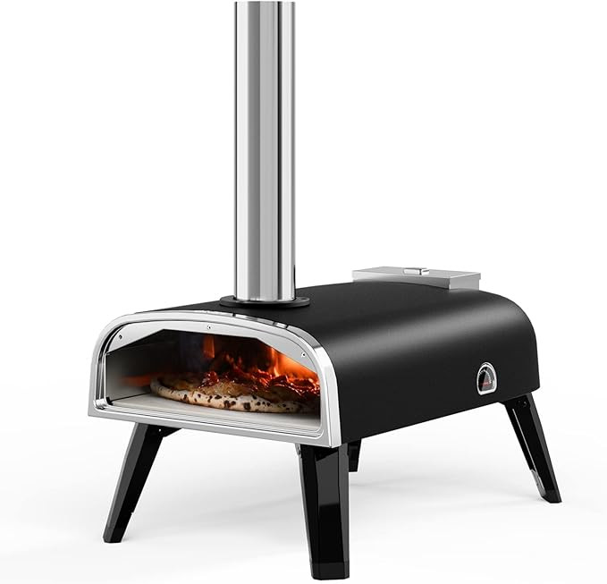Pizza Oven Outdoor 12" Wood Fired Pizza Ovens Pellet Pizza Stove for outside, Portable Stainless ... | Amazon (US)
