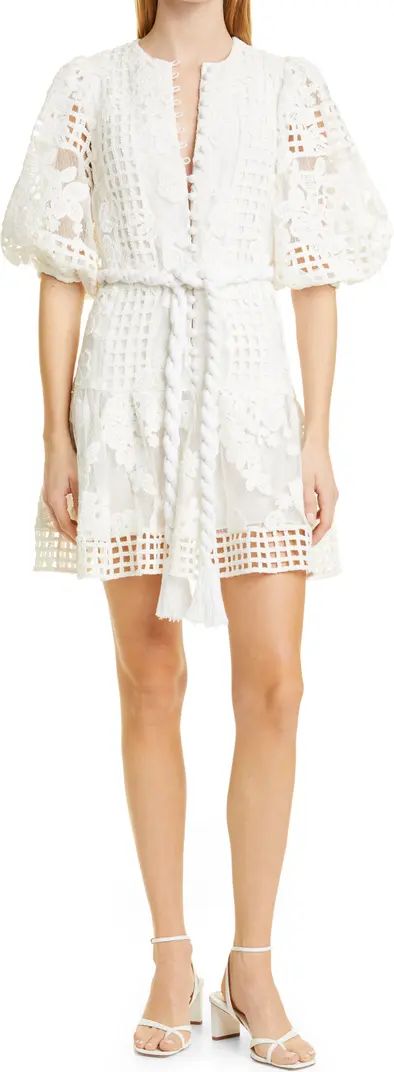 ALEXIS Zazario Embroidered Lace Belted Dress | Nordstrom | Nordstrom