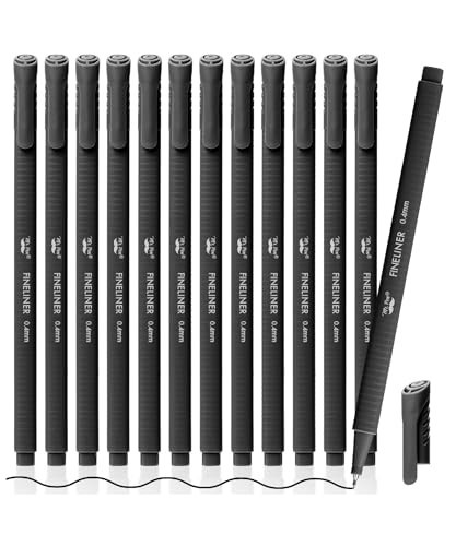 Mr. Pen- Fineliner Pens Black, 12 Pack, Bible Journaling Pen, Ergonomic Triangular Barrels, 0.4mm Black Fine Liner Pens | Amazon (US)