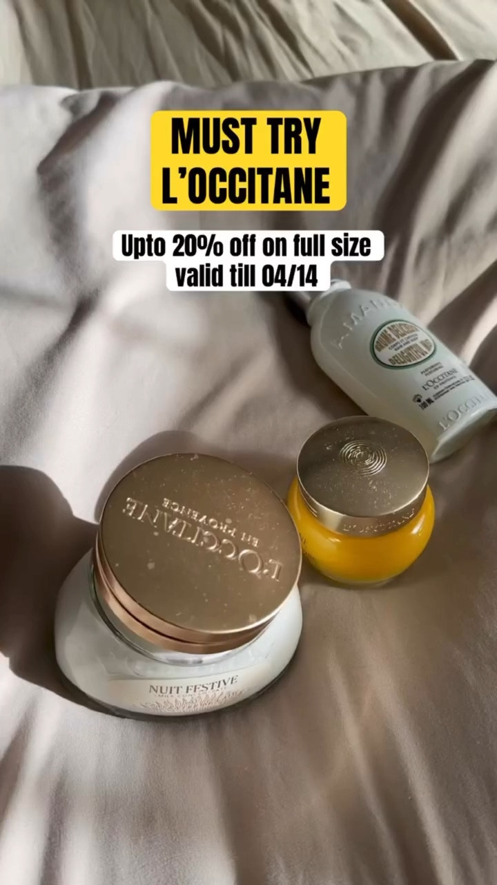 L’OCCITANE ★ Best-Sellers  20% OFF
https://youtu.be/TgQQB2KlXc4

*Almond Milk Lotion: https://go.shopmy.us/p-51541955
*Immortelle Divine Cream: https://go.shopmy.us/p-51541753
*Almond Delightful Mist: https://go.shopmy.us/p-51541820
*Shea Butter Hand Cream: https://go.shopmy.us/p-51541361
*Almond Shower Oil: https://go.shopmy.us/p-51540975

@loccitane #bodycare #skincareroutine #loccitane