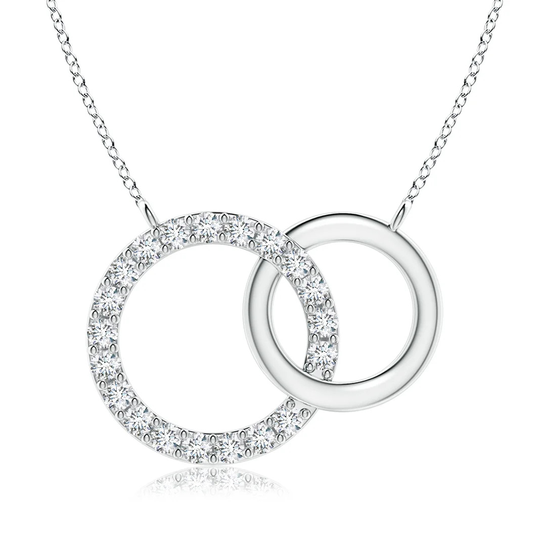 Lab-Grown Interlocking Diamond Circle Necklace | Angara Inc.