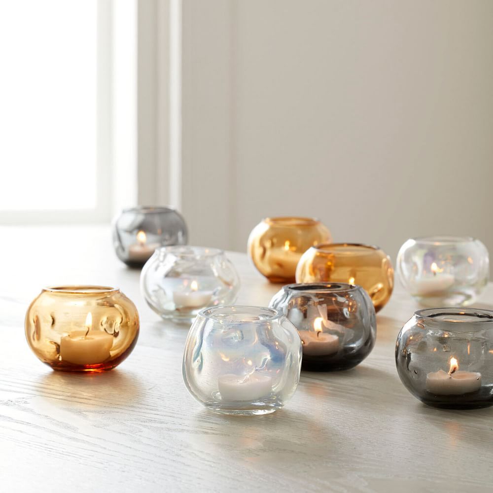 Puff Colored Glass Votive Candles | West Elm (US)