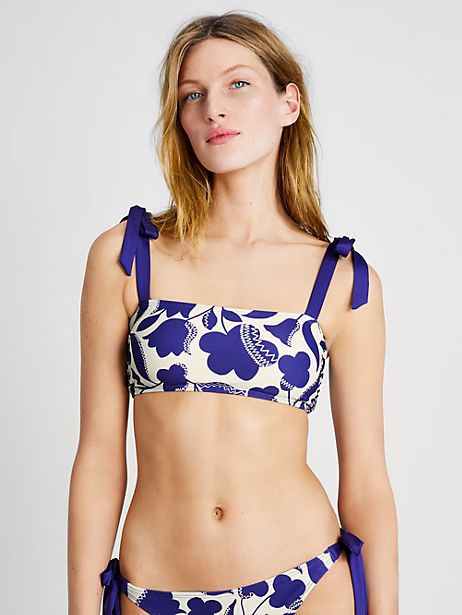 zigzag floral bow-strap bikini top | Kate Spade (US)