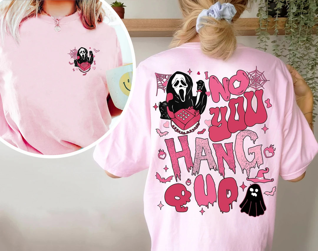 No You Hang up Shirt Halloween Ghostface Sweatshirt - Etsy | Etsy (US)