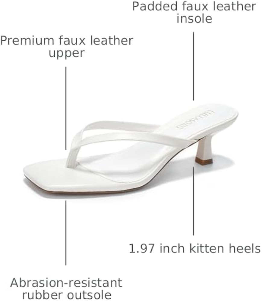 LULLASONG Women's Kitten Heels Sandals Square Open Toe Flip Flop Heels 1.8-2 Inch Heeled Sandals ... | Amazon (US)